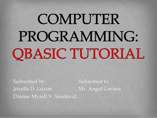 Qbasic Tutorial