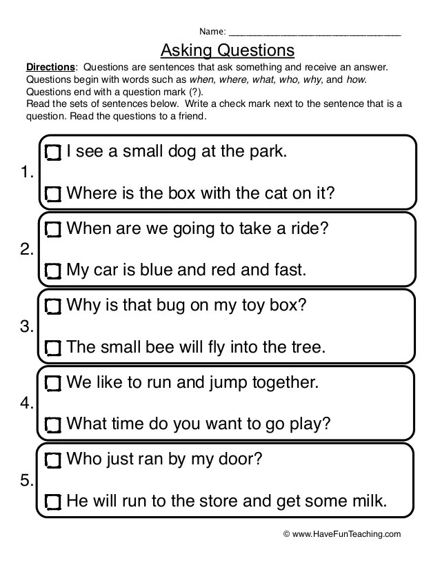 questions worksheet 1