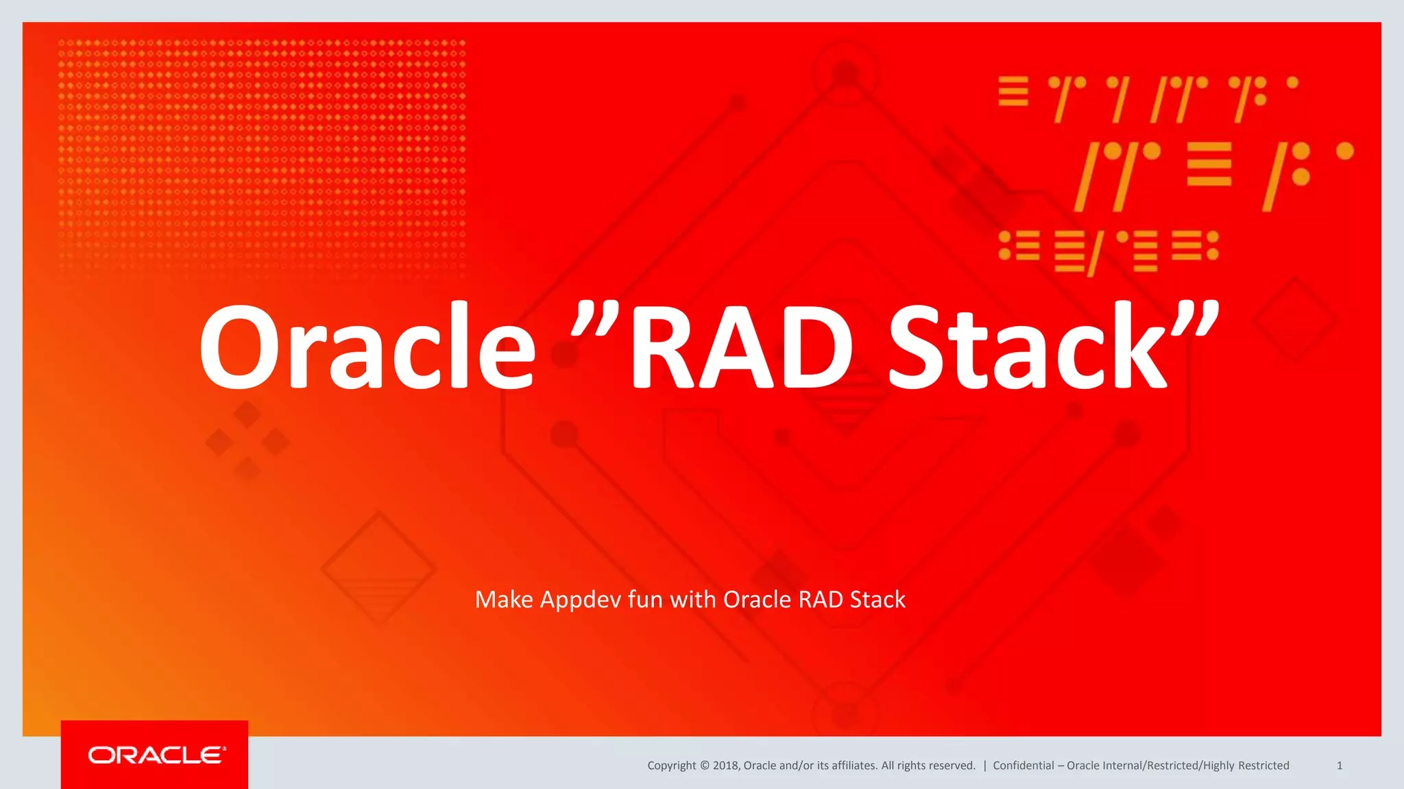 Oracle rad stack rest, apex, database