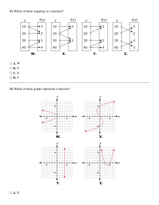 Functions and relations worksheet answers