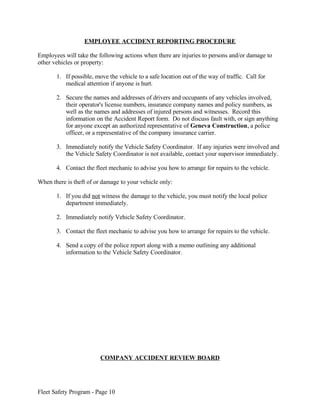 Sample Fleet Safety Program Doc - Dark Illustrations - High Quality High Resolution Collection