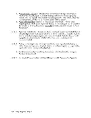 Sample Fleet Safety Program Doc - Mobile Nature Designs for Desktop