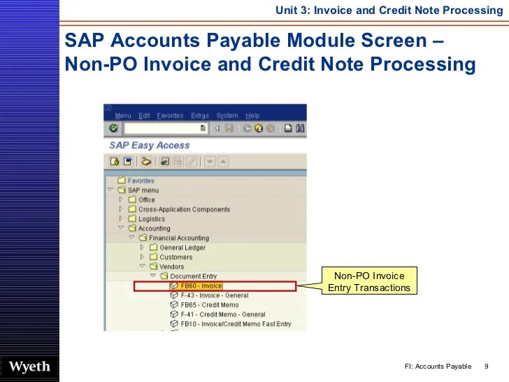 Sap invoice credit note processing
