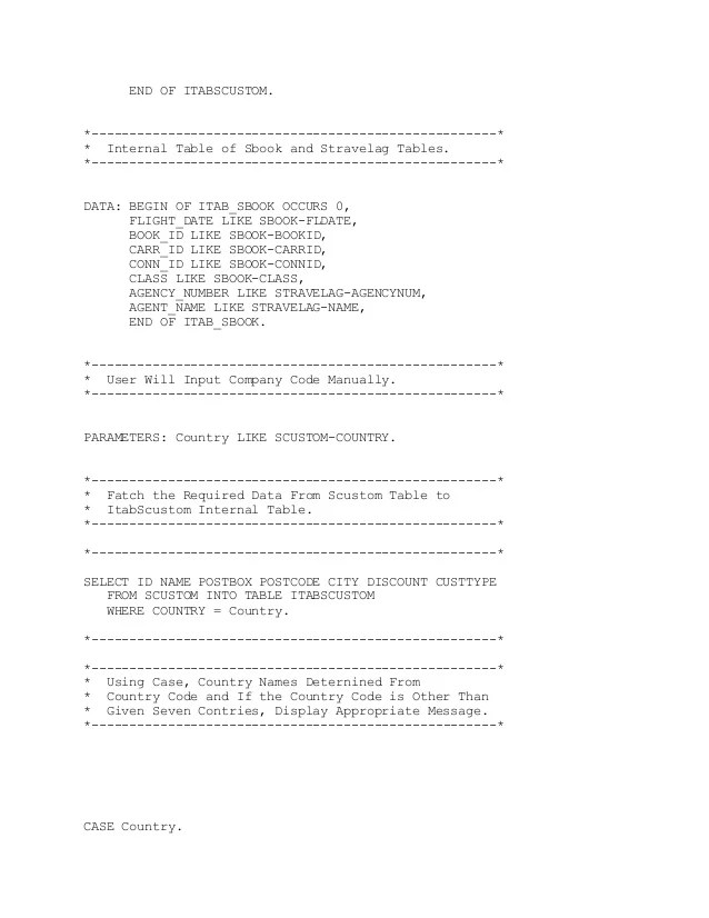 Sap abap report program