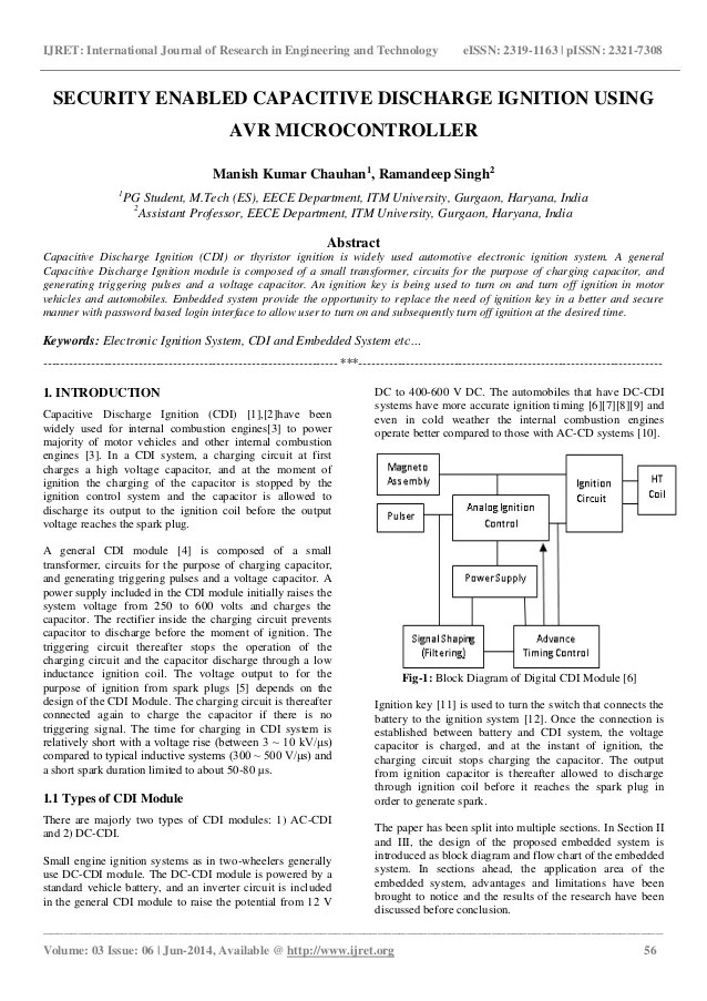 Security Enabled Capacitive Discharge Ignition Using