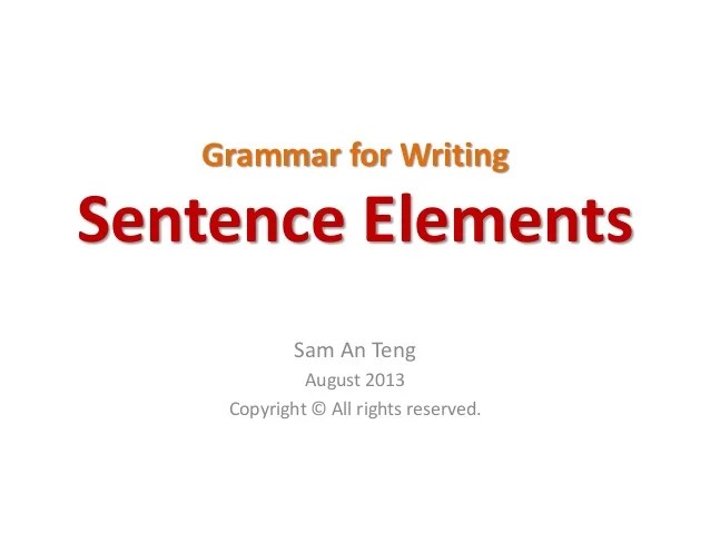 It comes with basic punctuation checker that looks for … Sentence elements