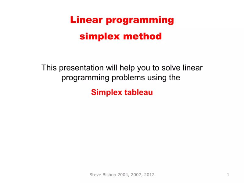 Optimisation Lecture 7 Simplex Algorithm Studocu - Desktop Vintage Images for Desktop