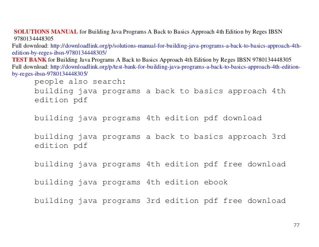 Building Java Programs Exercise Solutions Pdf Exercisewalls 8programming languages are presented through writing Java programs.