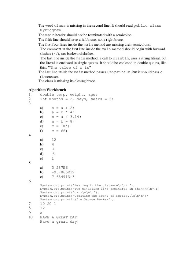 Starting Out With Java Chapter 7 Answers 33+ Pages Explanation in Google Sheet [2.6mb] - Updated 2021 