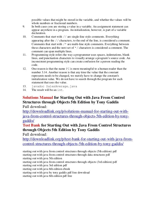 P D F Starting Out With Java From Control Structures Through Objec 