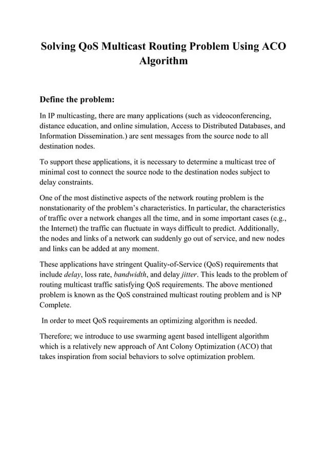 Solving Qos Multicast Routing Problem Using Aco Algorithm Pdf - Classic High Resolution City Photos | Free Download