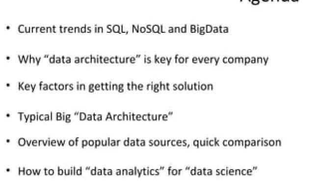 SQL, NoSQL, BigData In Data Architecture | PPT