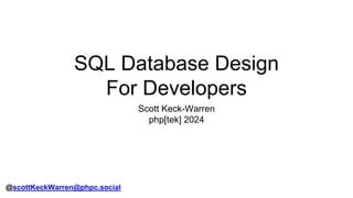 Sql Database Design For Developers At Php Tek 2024 Ppt - Mobile Light Wallpapers for Desktop