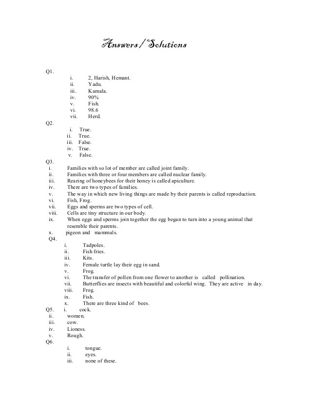 evs questions for class 3 evs question paper for class 5