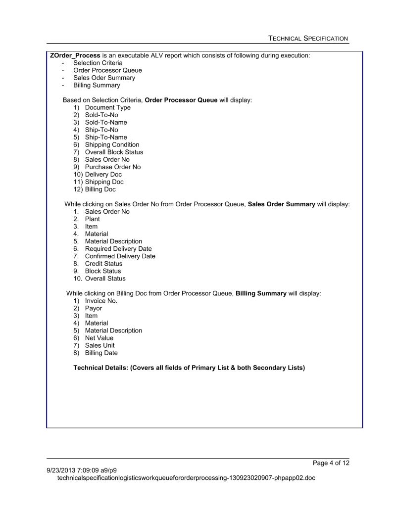 Technical Specification Sd Logistics Order Processing Doc - Premium Geometric Photo Gallery - 8K