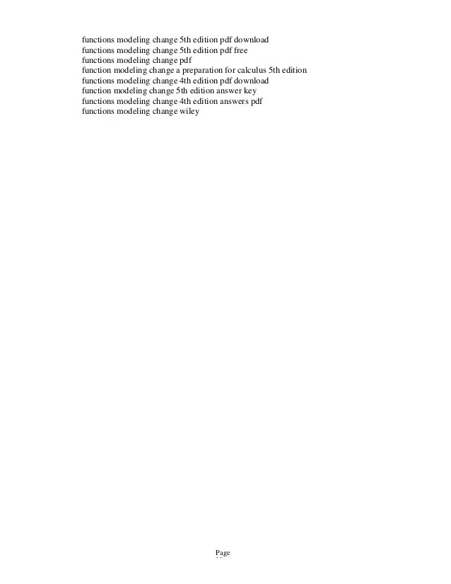 Functions Modeling Change A Preparation For Calculus 5th Edition Wileyplus This textbook survival guide was created for the textbook.