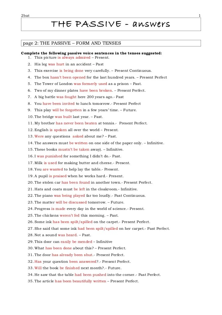 The passive answers The passive answers