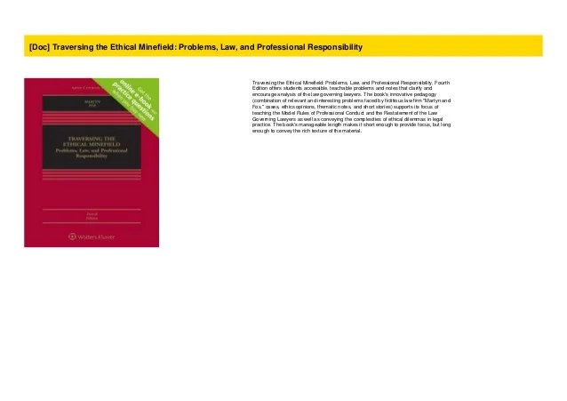 Traversing The Ethical Minefield Problems Law And Professional Responsibility Aspen Casebook Martyn Susan R Fox Lawrence J 9781454894896 Books 8Traversing the Ethical Minefield.