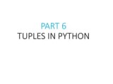 Part 6 Python Tutorial Tuples In Python With Examples Ppt