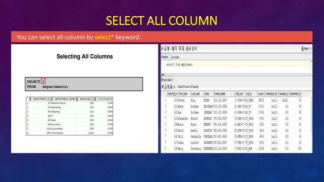Using Basic Select Statement In Oracle Database Pptx - Gorgeous Vintage Image - 4K