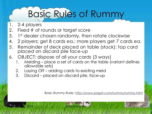 In a relatively rare gin rummy endgame, it is the case when the stock pile is reduced to only the last 2 cards. Using cards games as learning objects to teach genetics