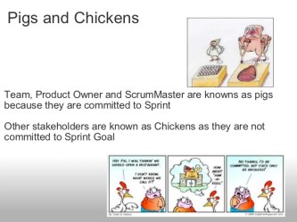 scrum vs waterfall agile pigs chickens practices framework approach software development team