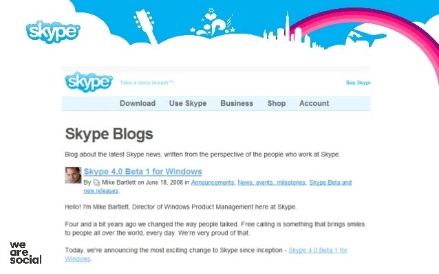 We Are Social S Skype 4 0 Launch Case Study