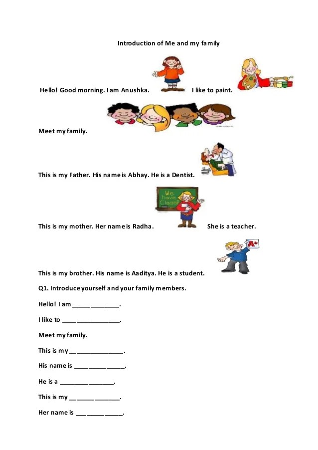 writing skill for grade 1 introducing myself and writing