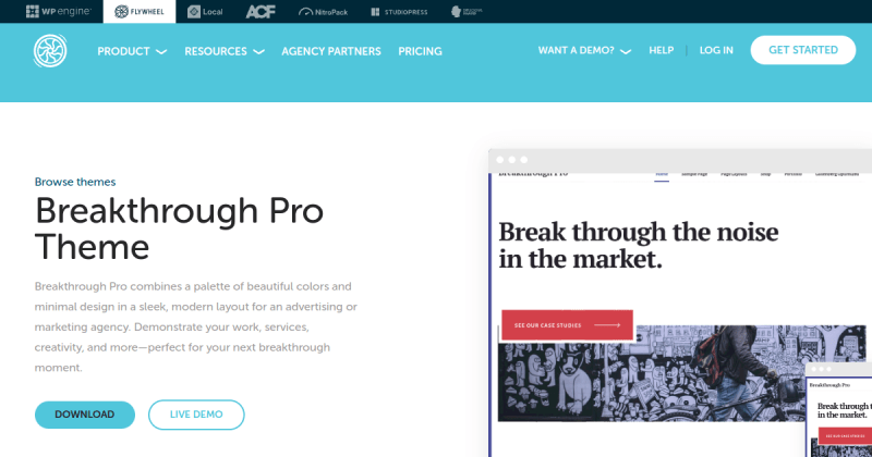Flywheel Breakthrough Pro Theme - Creative Dark Texture - 4K