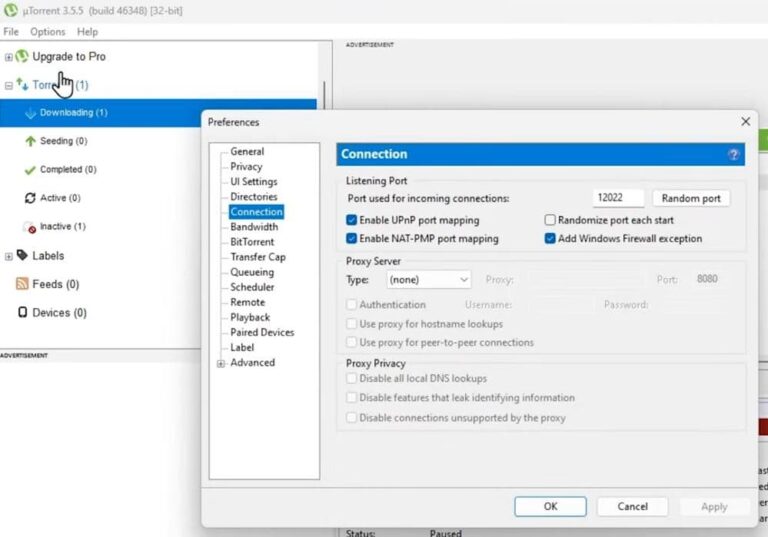 UTorrent Not Downloading Here Are The Solutions You Need Enable UPnP Port Mapping 768x537 