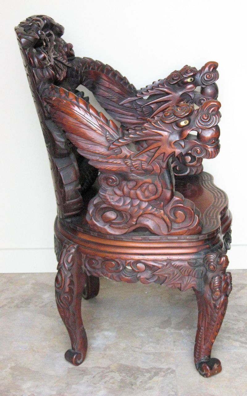 Elizabeth belkina/getty images the term antique is used rather loosely these days and often ends u. Japanese Meiji Period Art Nouveau Carved Dragon Chair from