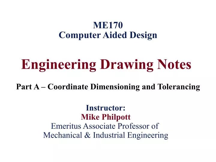 Ppt Engineering Drawing Notes Part A Coordinat E