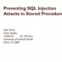 PPT - Preventing SQL Injection Attacks In Stored Procedures PowerPoint ...