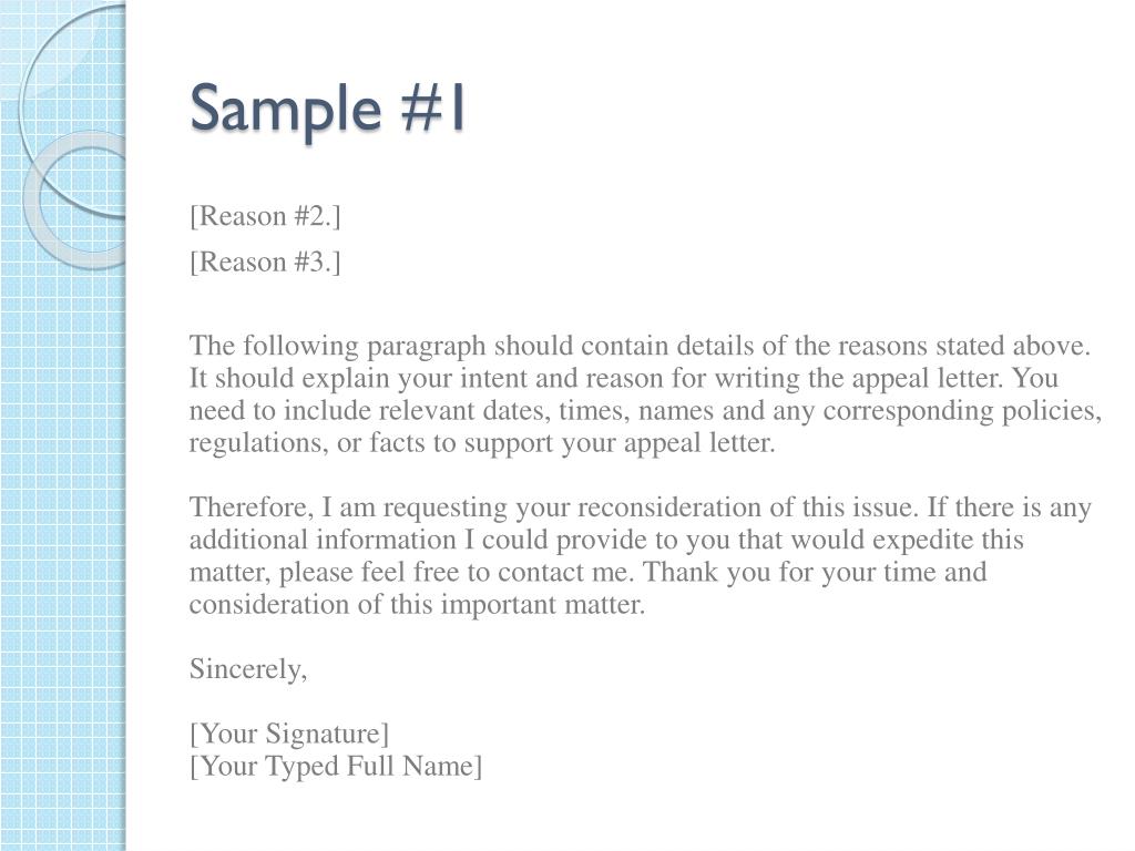 Ppt Letter Of Appeal Powerpoint Presentation Free Download Id 1639201