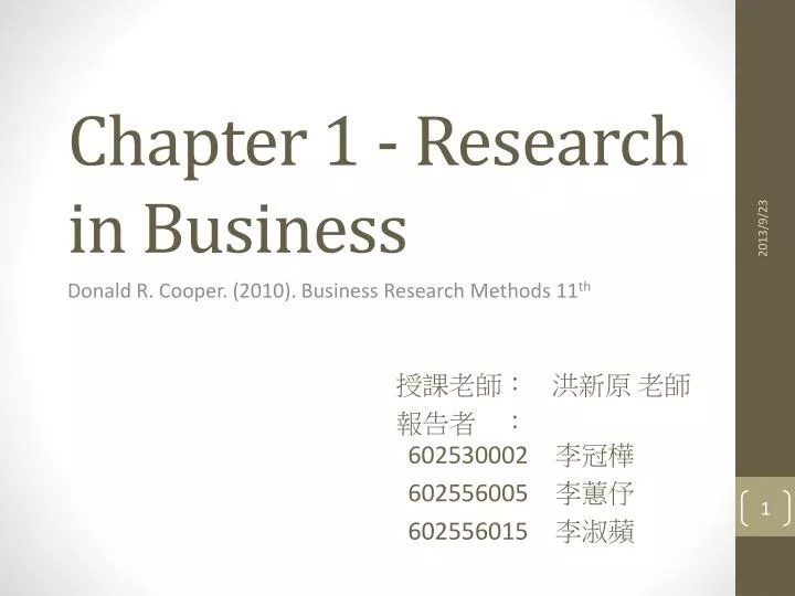 Ppt Chapter 1 Research In Business Powerpoint Presentation Free Download Id 1673449 In this video we touch upon the introductio.