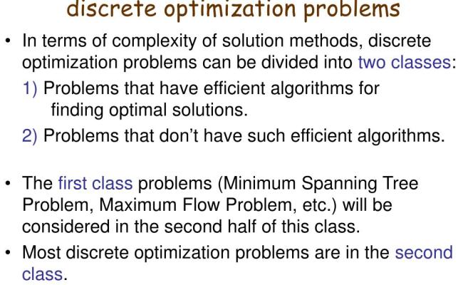 PPT - Solution Methods For Discrete Optimization Problems PowerPoint ...