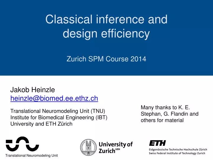 Ppt Classical Inference And Design Efficiency Z Urich Spm