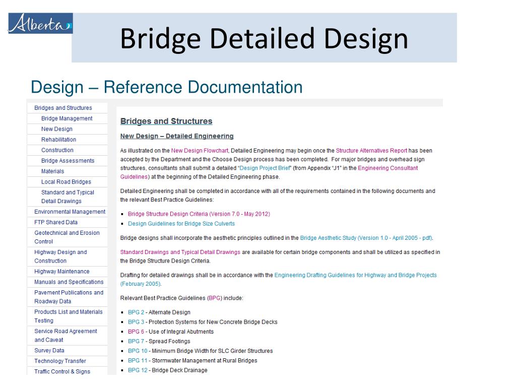 Ppt Design Process References Major Bridge Design Standard
