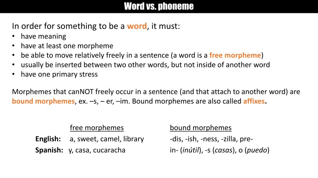 PPT - Morphemes , morpheme classification, inflectional ... PPT - Morphemes , morpheme classification, inflectional ...