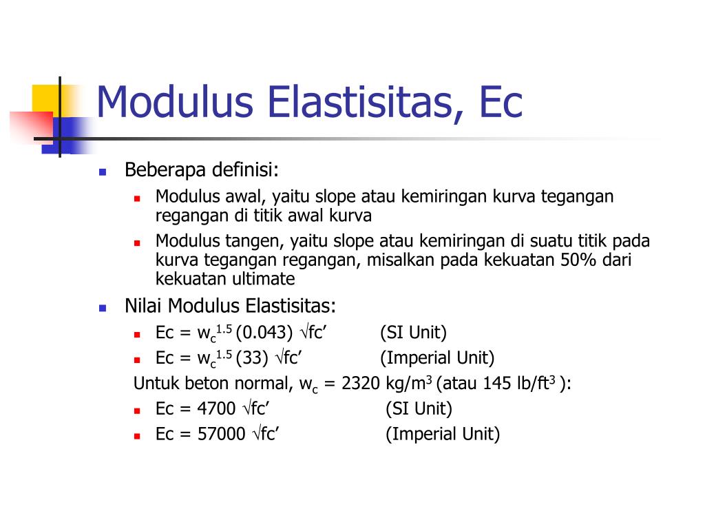 Modulus elastisitas baja e 21 x 106 kgcm2. Ppt Struktur Beton Bertulang Powerpoint Presentation Free Download Id 2156874