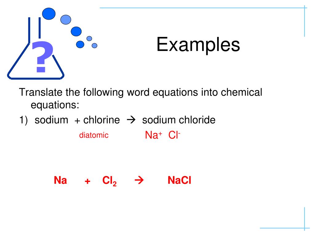 Chemical word equations