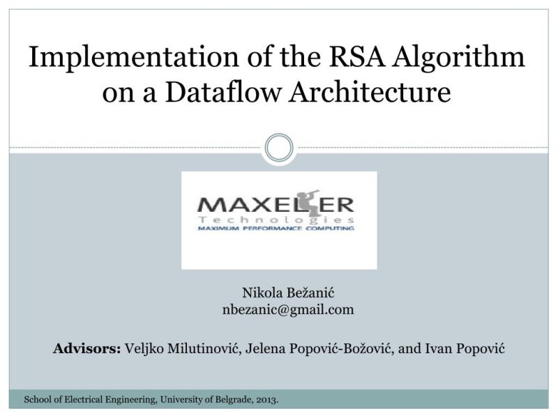 Pdf Implementation Of The Rsa Algorithm On A Dataflow Architecture - Download Beautiful City Image | 8K