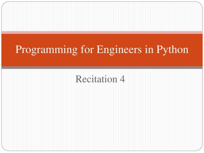 Ppt Python Programming For Engineers Recitation 4 Agenda Powerpoint - Download Incredible Sunset Picture | 4K