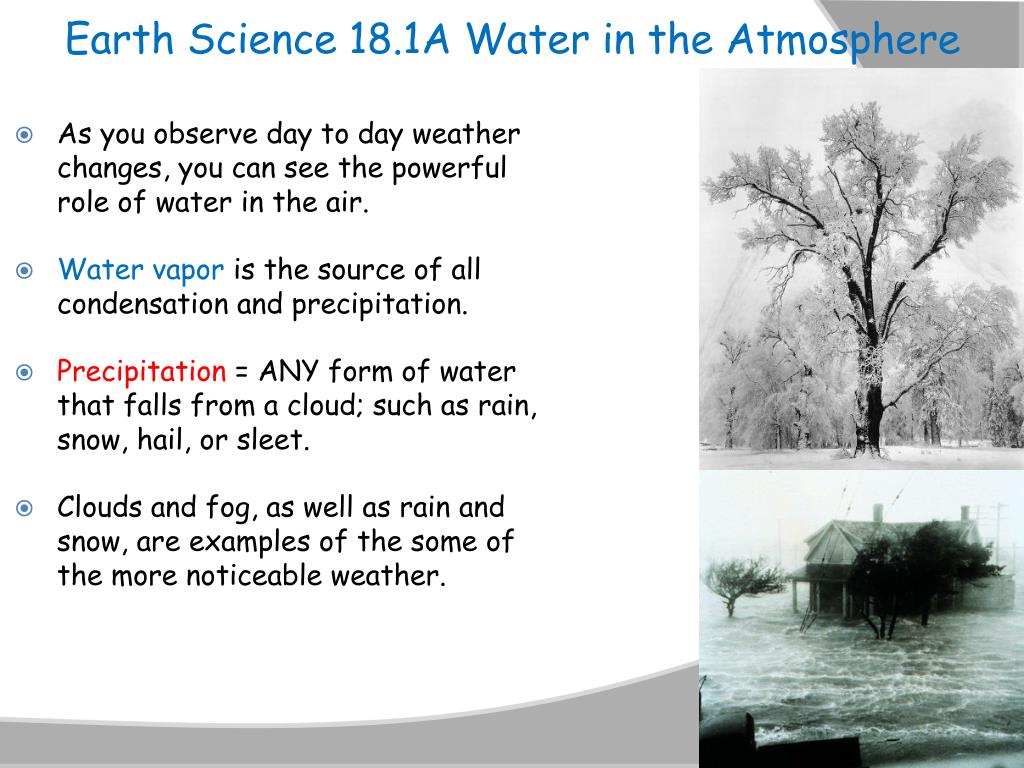 Ppt Earth Science 18 1a Water In The Atmosphere Powerpoint Presentation Id 2433182 