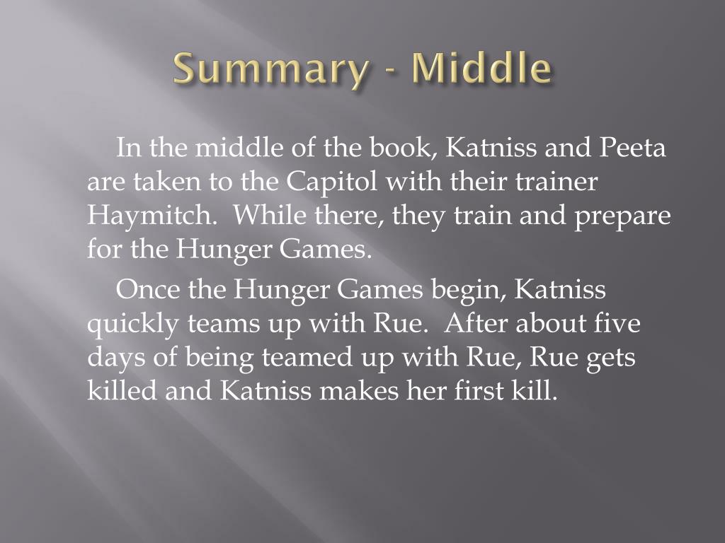 PPT The Hunger Games PowerPoint Free Download ID 2599270 Summary Middle L 