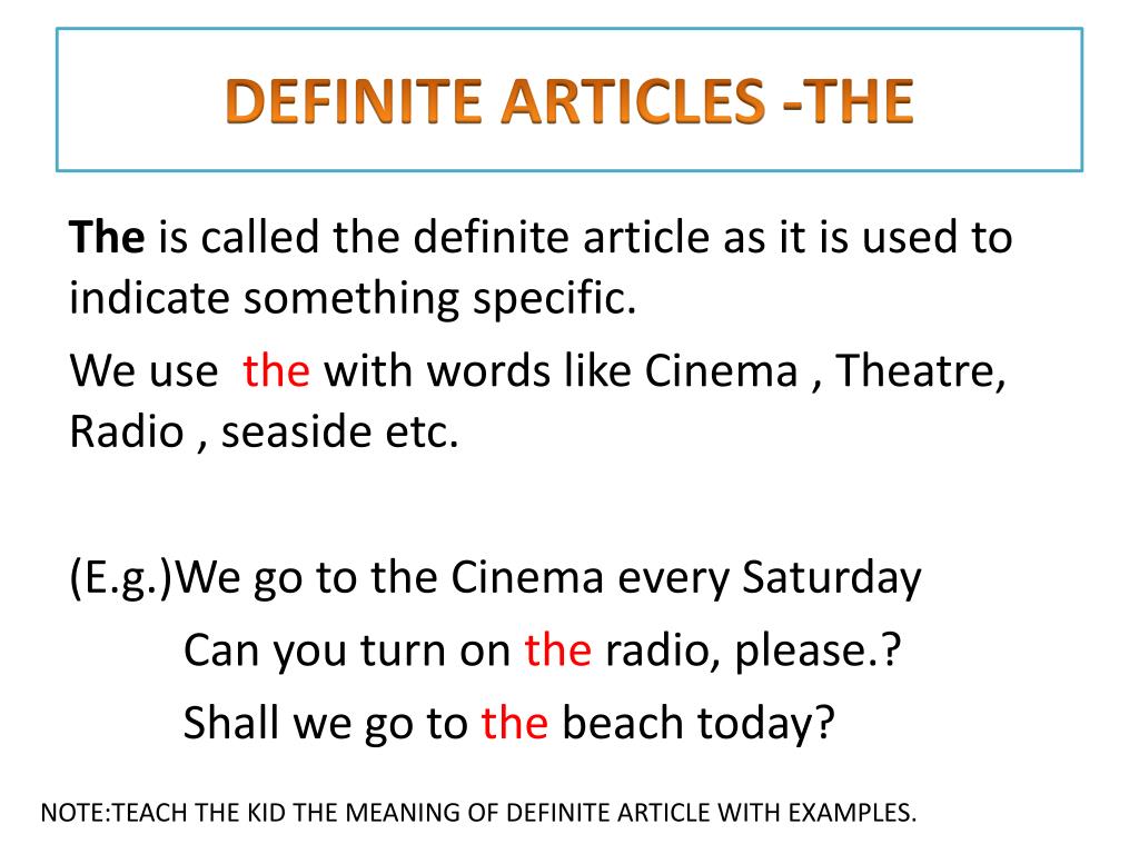 Types of articles definitions examples and usage