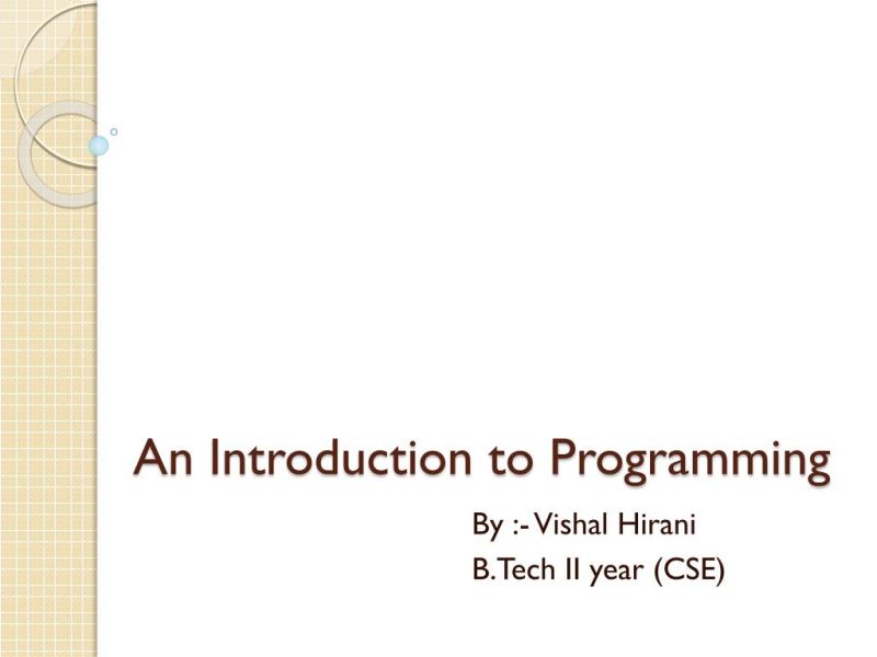 An Introduction To Programming Ppt - Elegant Abstract Design - Retina