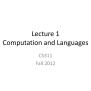 PPT - Lecture 1 Computation And Languages PowerPoint Presentation, Free ...
