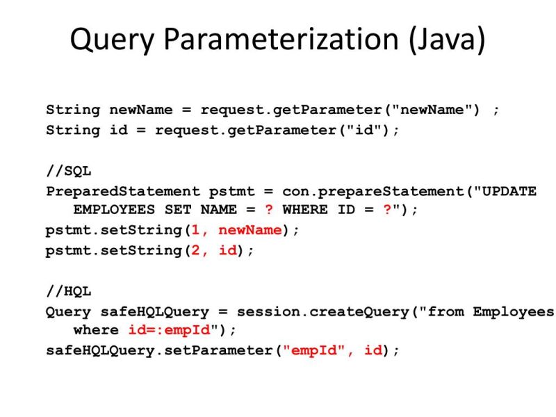 Java Secure Coding Guidelines Use Query Parameterization To Prevent - Elegant Mountain Image - Mobile