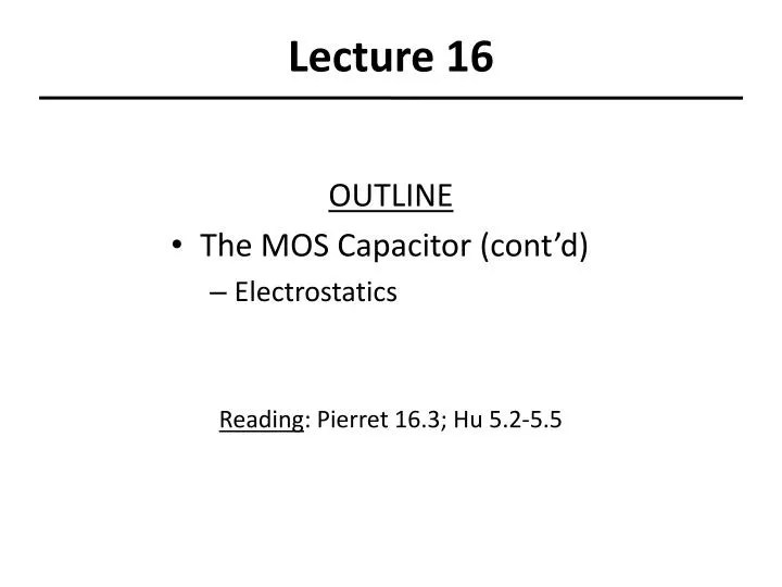 Ppt Lecture 16 Powerpoint Presentation Free Download Id